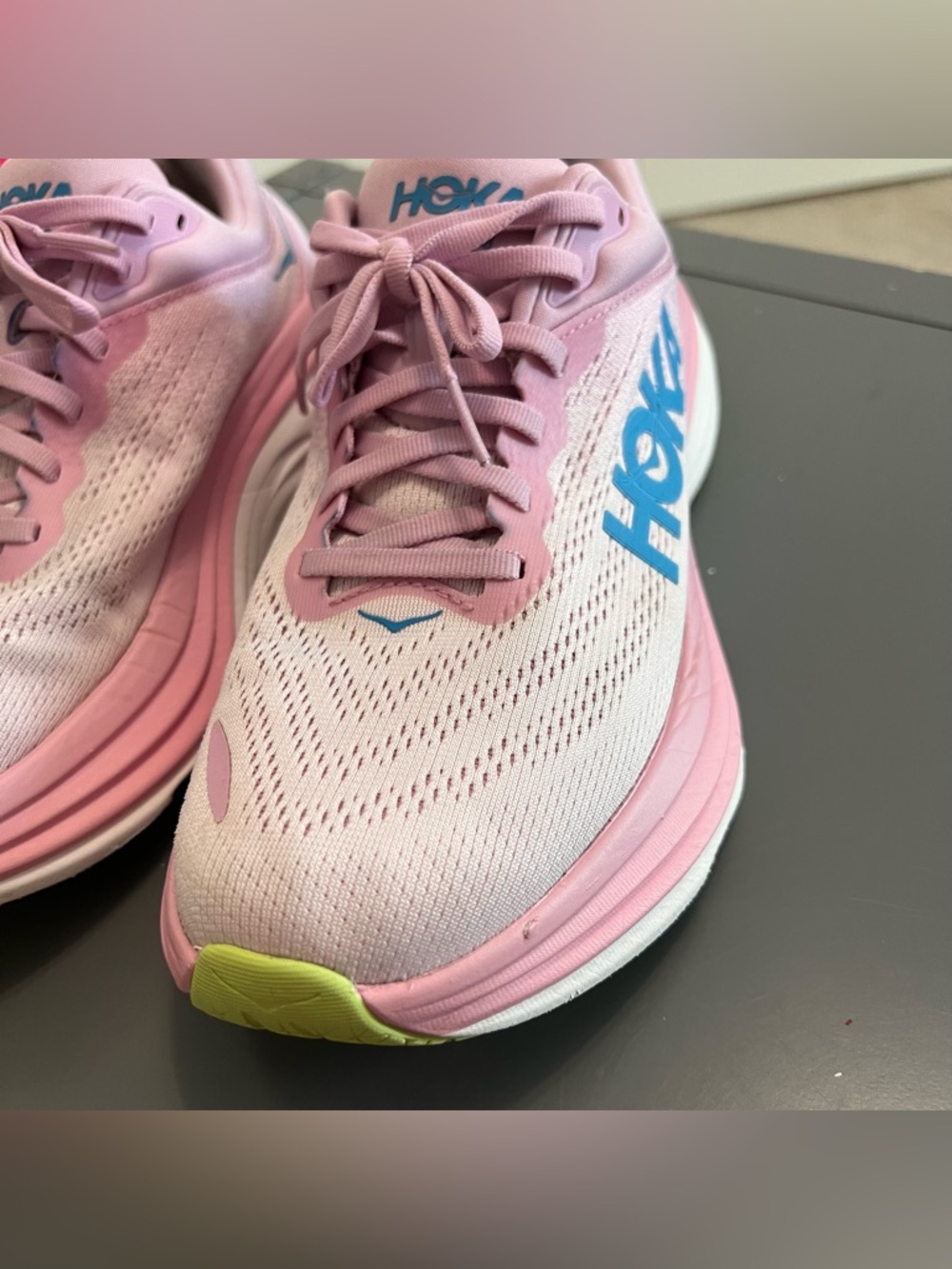 HOKA One One Pink Bondi 8 Running Sneakers - Picture 5 of 11